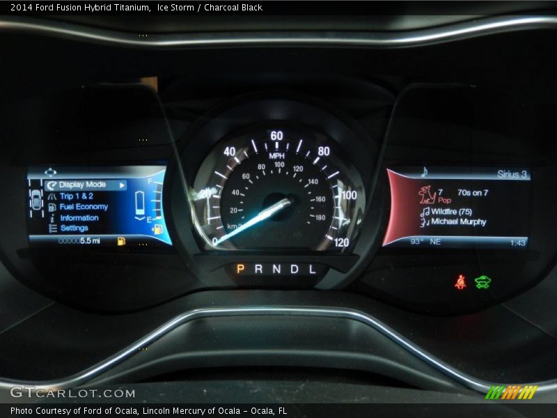 Ice Storm / Charcoal Black 2014 Ford Fusion Hybrid Titanium