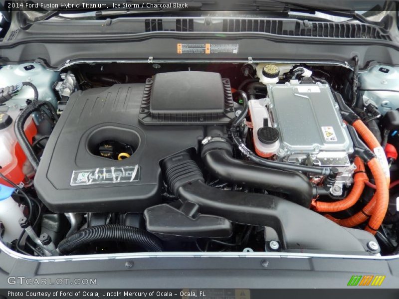Ice Storm / Charcoal Black 2014 Ford Fusion Hybrid Titanium