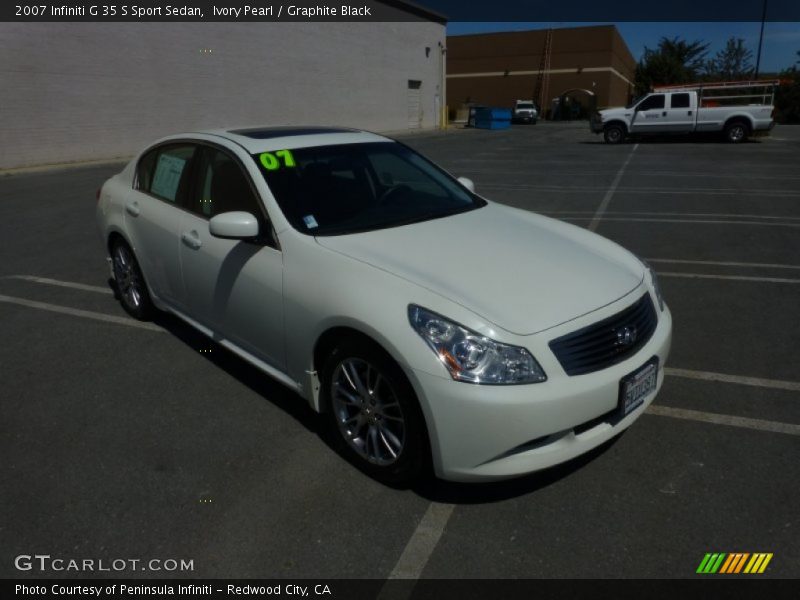 Ivory Pearl / Graphite Black 2007 Infiniti G 35 S Sport Sedan