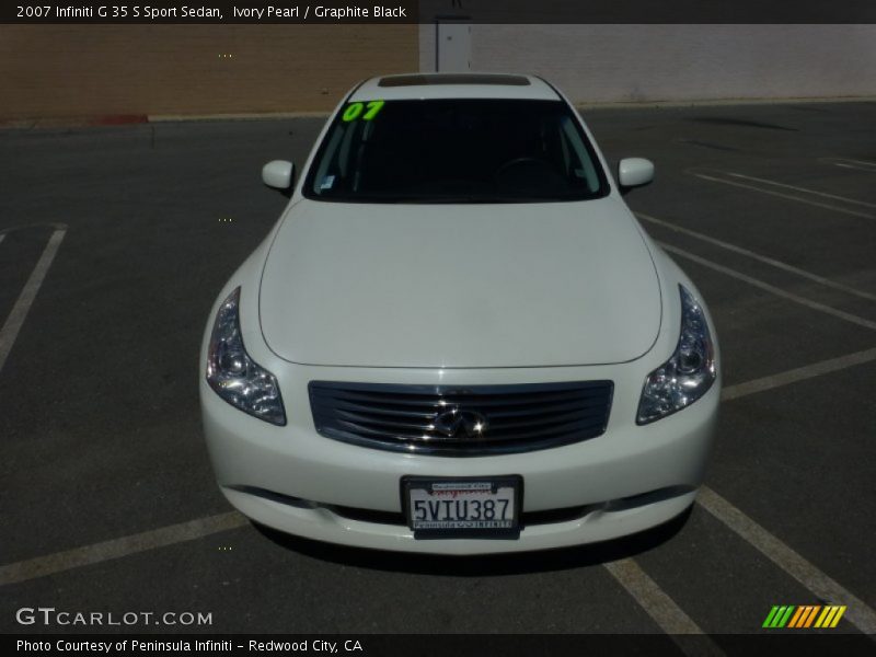 Ivory Pearl / Graphite Black 2007 Infiniti G 35 S Sport Sedan