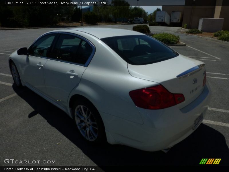 Ivory Pearl / Graphite Black 2007 Infiniti G 35 S Sport Sedan