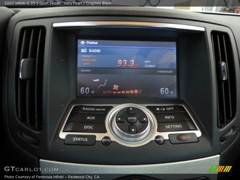 Ivory Pearl / Graphite Black 2007 Infiniti G 35 S Sport Sedan