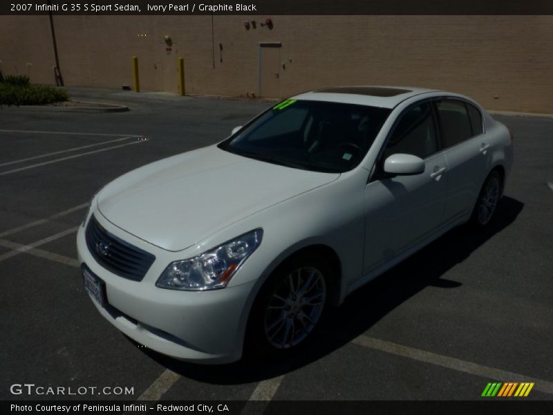 Ivory Pearl / Graphite Black 2007 Infiniti G 35 S Sport Sedan