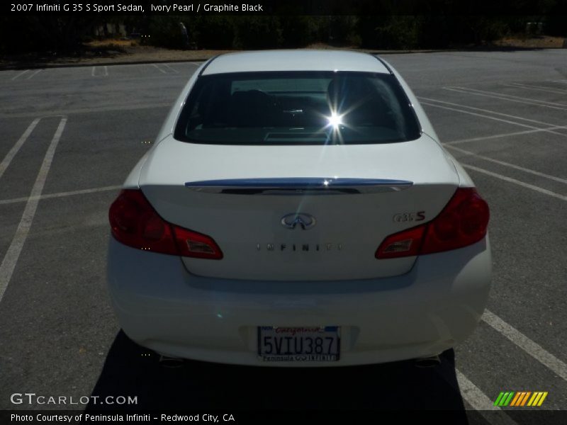 Ivory Pearl / Graphite Black 2007 Infiniti G 35 S Sport Sedan