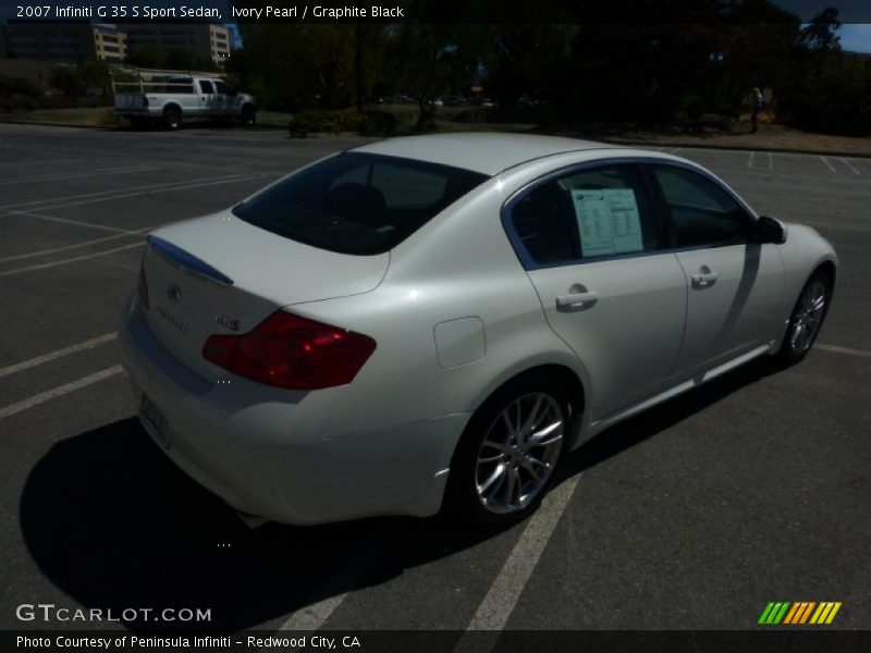 Ivory Pearl / Graphite Black 2007 Infiniti G 35 S Sport Sedan