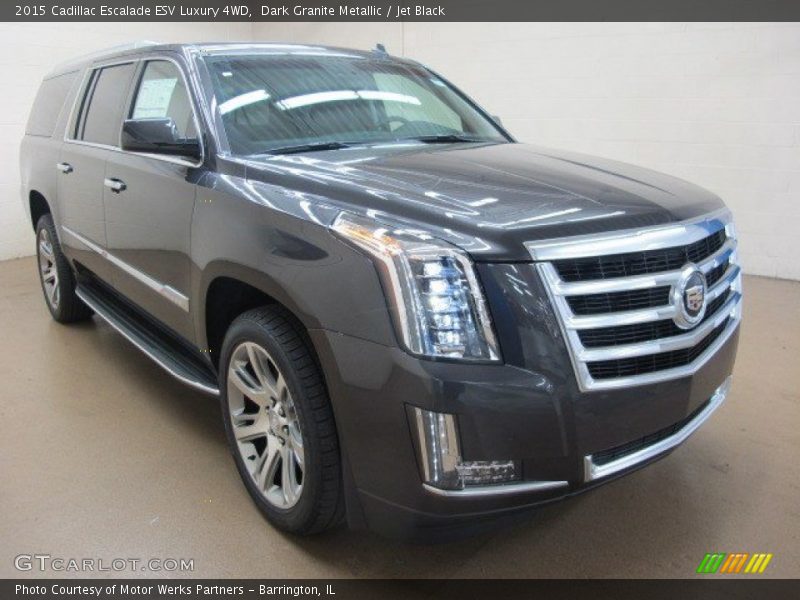 Dark Granite Metallic / Jet Black 2015 Cadillac Escalade ESV Luxury 4WD