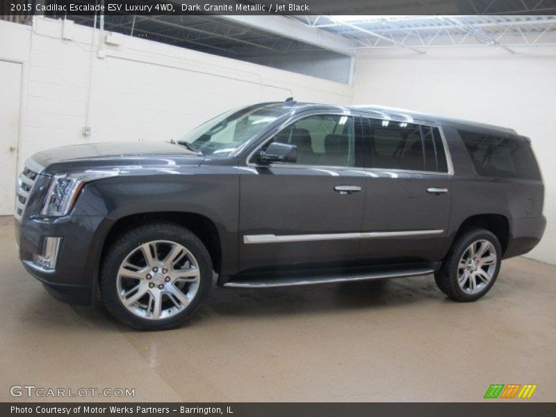 Dark Granite Metallic / Jet Black 2015 Cadillac Escalade ESV Luxury 4WD