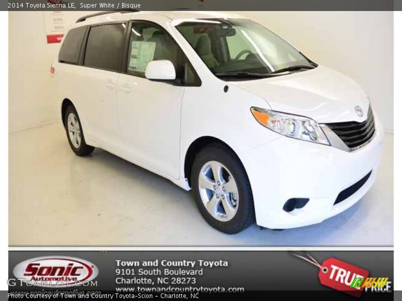 Super White / Bisque 2014 Toyota Sienna LE
