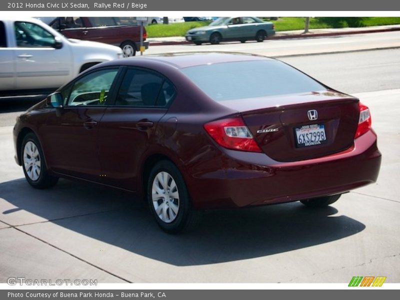 Rallye Red / Beige 2012 Honda Civic LX Sedan