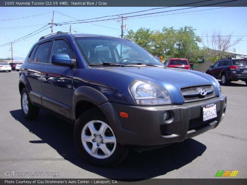 Nautical Blue / Gray 2005 Hyundai Tucson GLS V6 4WD