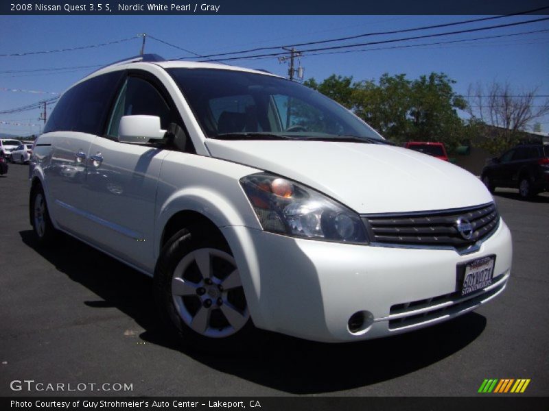 Nordic White Pearl / Gray 2008 Nissan Quest 3.5 S