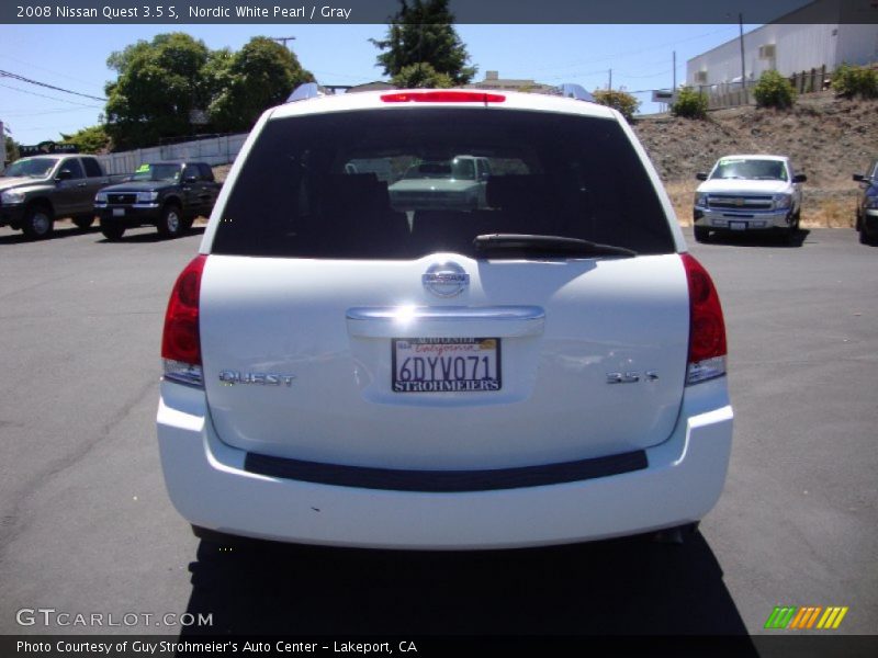 Nordic White Pearl / Gray 2008 Nissan Quest 3.5 S