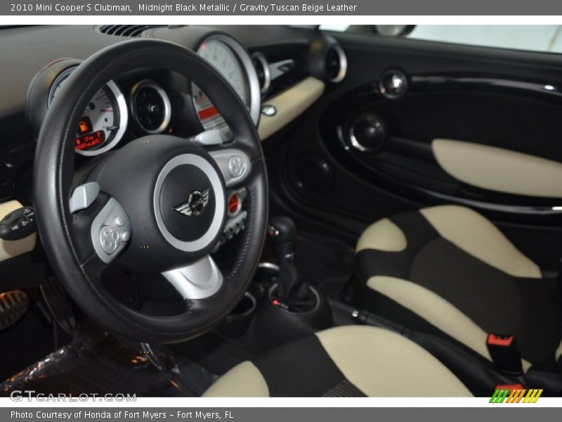 Midnight Black Metallic / Gravity Tuscan Beige Leather 2010 Mini Cooper S Clubman