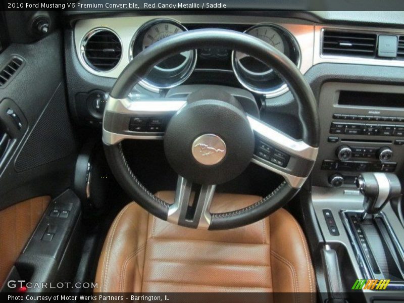 Red Candy Metallic / Saddle 2010 Ford Mustang V6 Premium Convertible