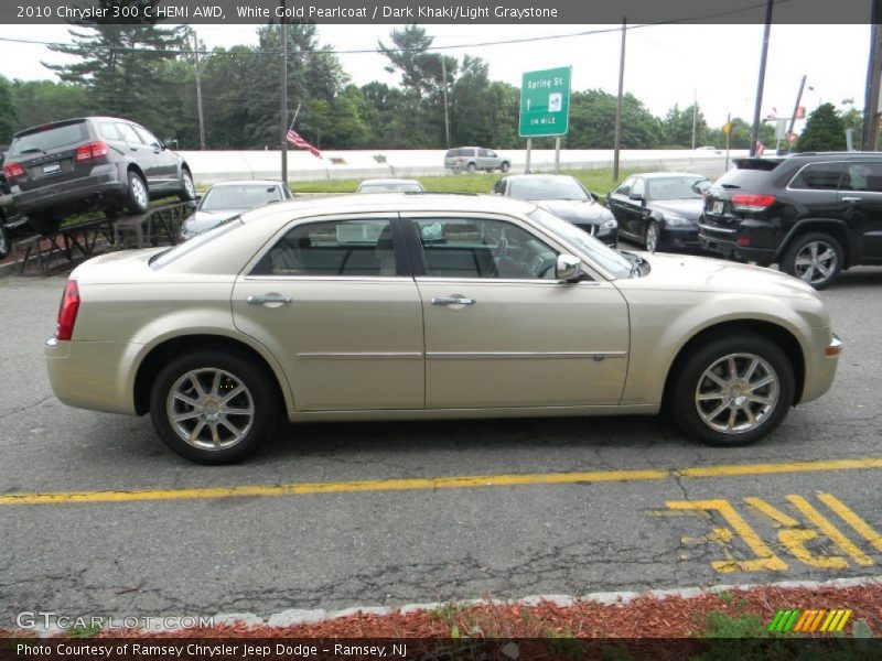 White Gold Pearlcoat / Dark Khaki/Light Graystone 2010 Chrysler 300 C HEMI AWD