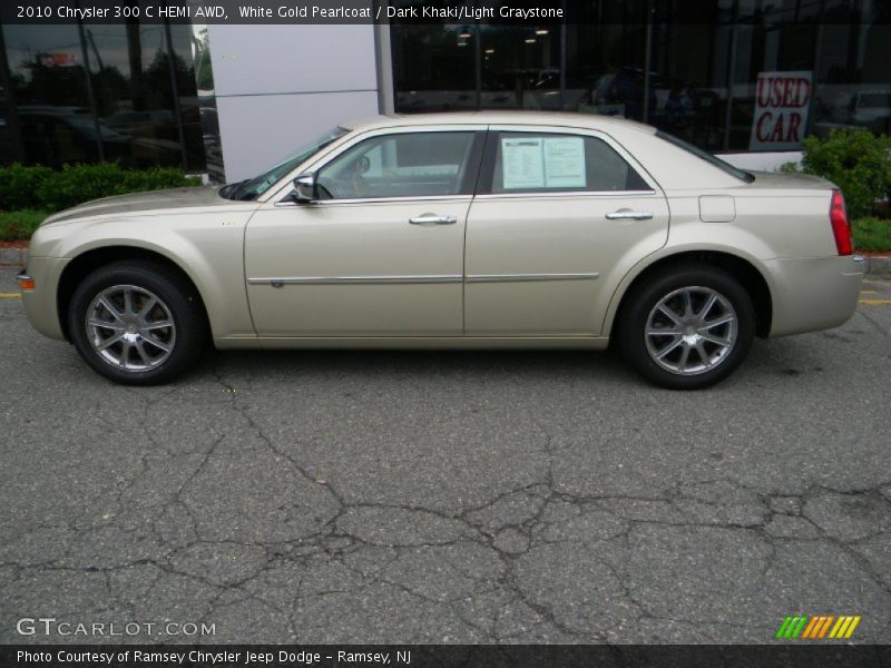 White Gold Pearlcoat / Dark Khaki/Light Graystone 2010 Chrysler 300 C HEMI AWD