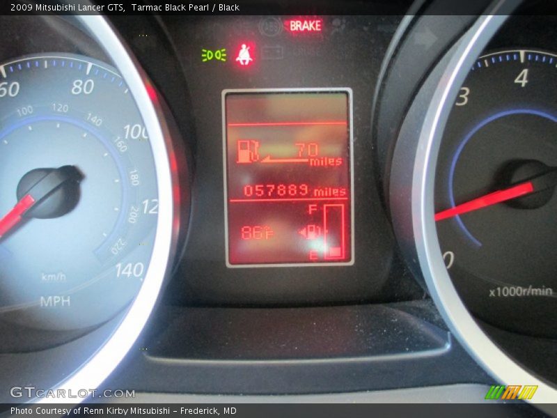 Tarmac Black Pearl / Black 2009 Mitsubishi Lancer GTS