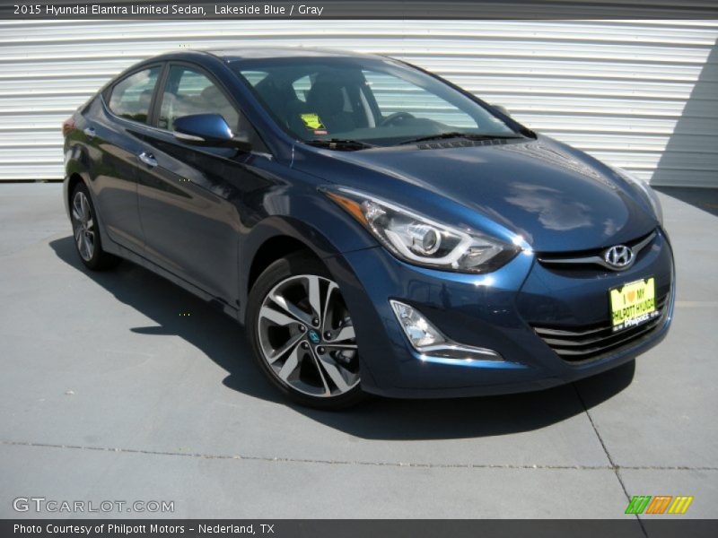 Lakeside Blue / Gray 2015 Hyundai Elantra Limited Sedan