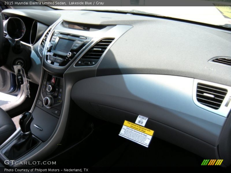 Lakeside Blue / Gray 2015 Hyundai Elantra Limited Sedan