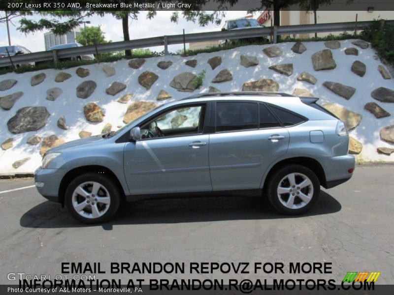 Breakwater Blue Metallic / Light Gray 2007 Lexus RX 350 AWD