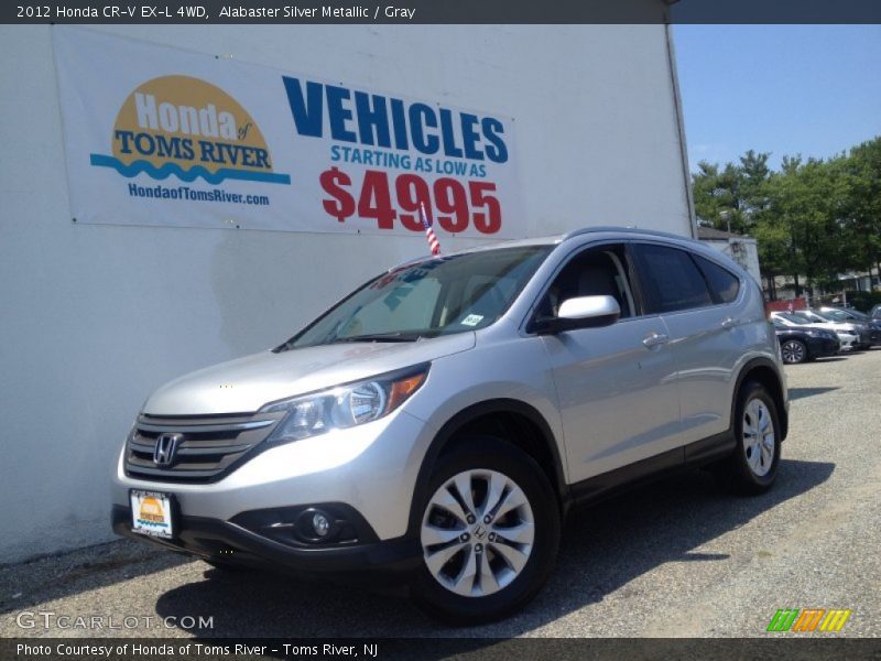Alabaster Silver Metallic / Gray 2012 Honda CR-V EX-L 4WD