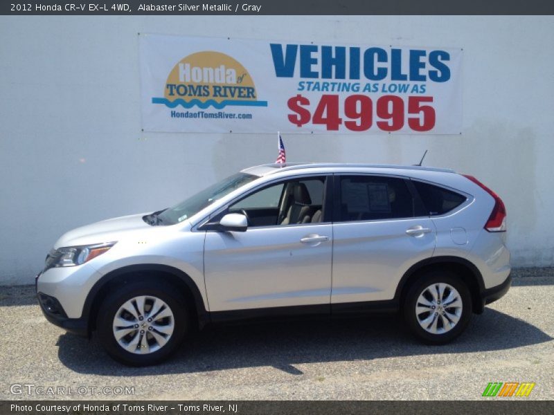 Alabaster Silver Metallic / Gray 2012 Honda CR-V EX-L 4WD