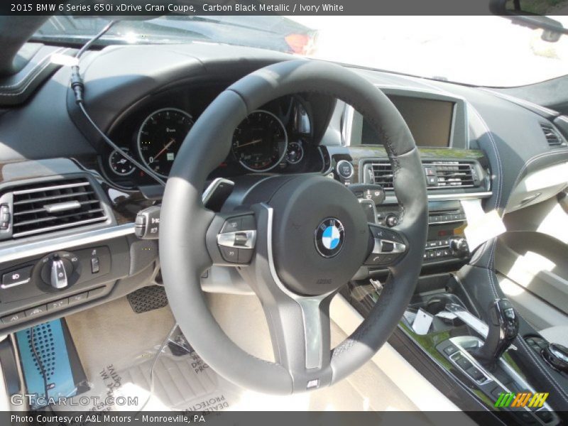Carbon Black Metallic / Ivory White 2015 BMW 6 Series 650i xDrive Gran Coupe