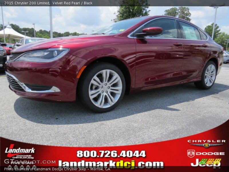 Velvet Red Pearl / Black 2015 Chrysler 200 Limited