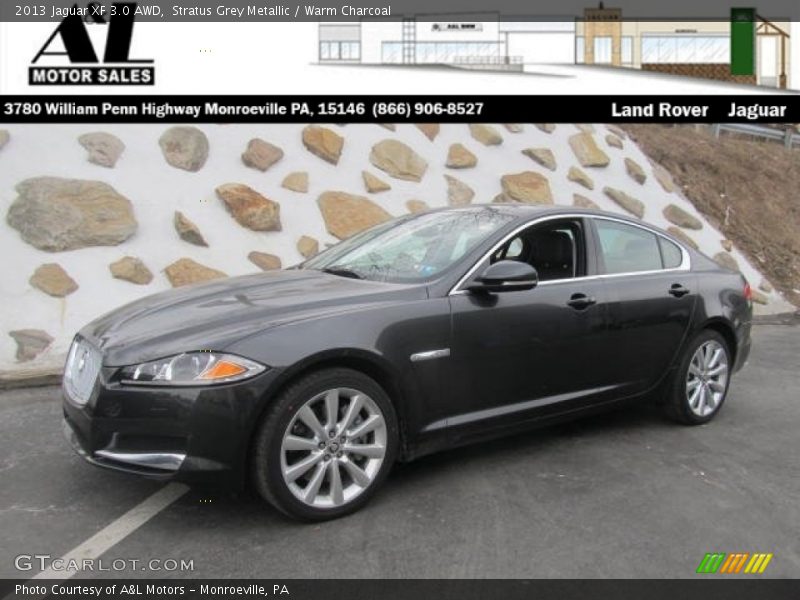 Stratus Grey Metallic / Warm Charcoal 2013 Jaguar XF 3.0 AWD