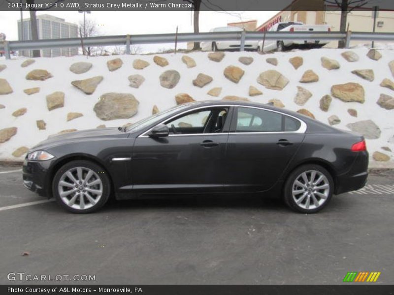 Stratus Grey Metallic / Warm Charcoal 2013 Jaguar XF 3.0 AWD