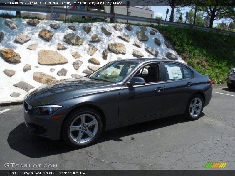 Mineral Grey Metallic / Black 2014 BMW 3 Series 328i xDrive Sedan