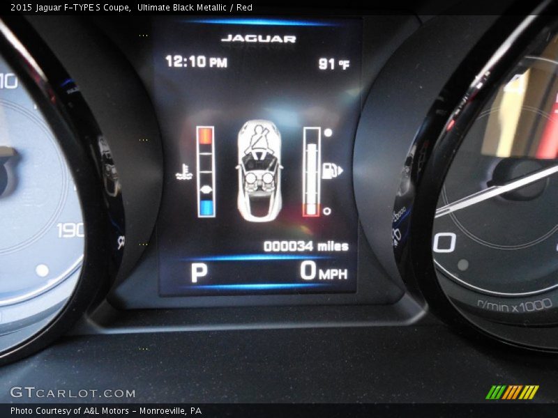Ultimate Black Metallic / Red 2015 Jaguar F-TYPE S Coupe