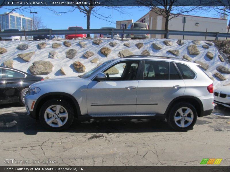 Titanium Silver Metallic / Black 2011 BMW X5 xDrive 50i