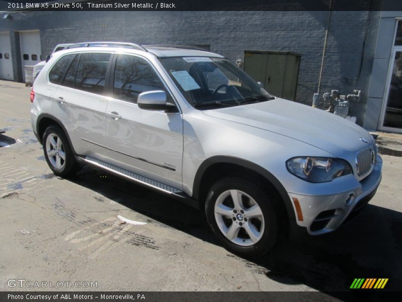 Titanium Silver Metallic / Black 2011 BMW X5 xDrive 50i