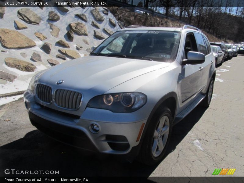 Titanium Silver Metallic / Black 2011 BMW X5 xDrive 50i