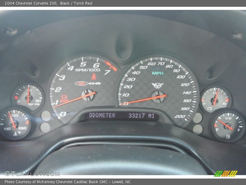 Black / Torch Red 2004 Chevrolet Corvette Z06