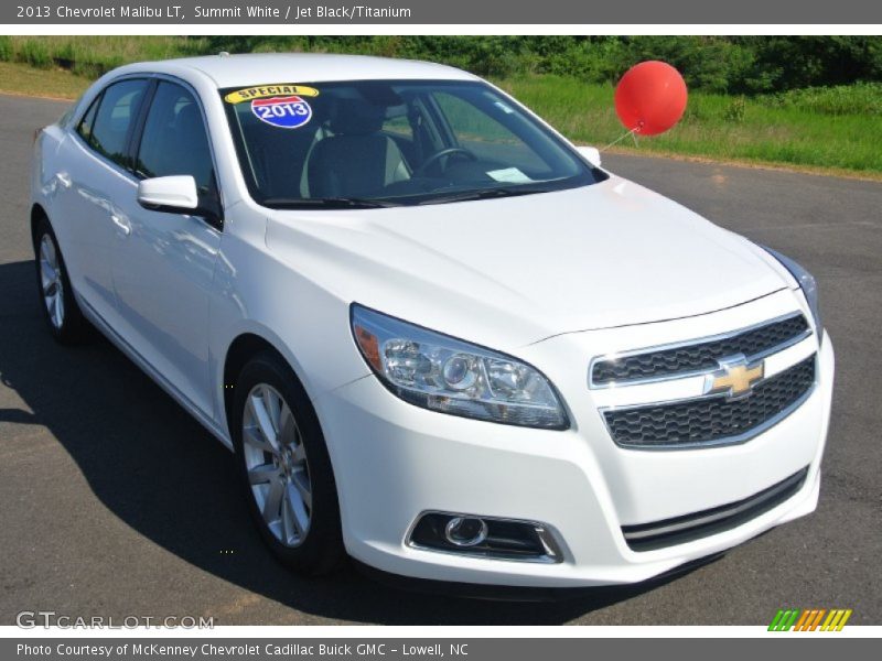 Summit White / Jet Black/Titanium 2013 Chevrolet Malibu LT