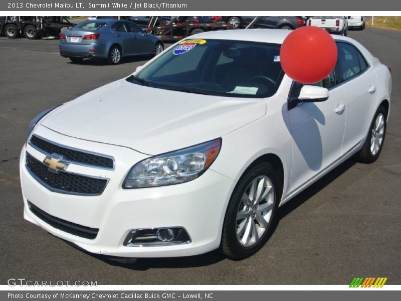 Summit White / Jet Black/Titanium 2013 Chevrolet Malibu LT