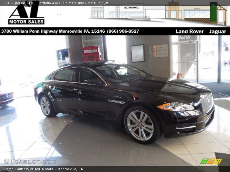 Ultimate Black Metallic / Jet 2014 Jaguar XJ XJL Portfolio AWD