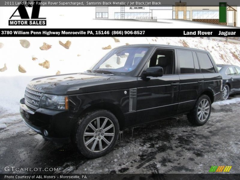 Santorini Black Metallic / Jet Black/Jet Black 2011 Land Rover Range Rover Supercharged