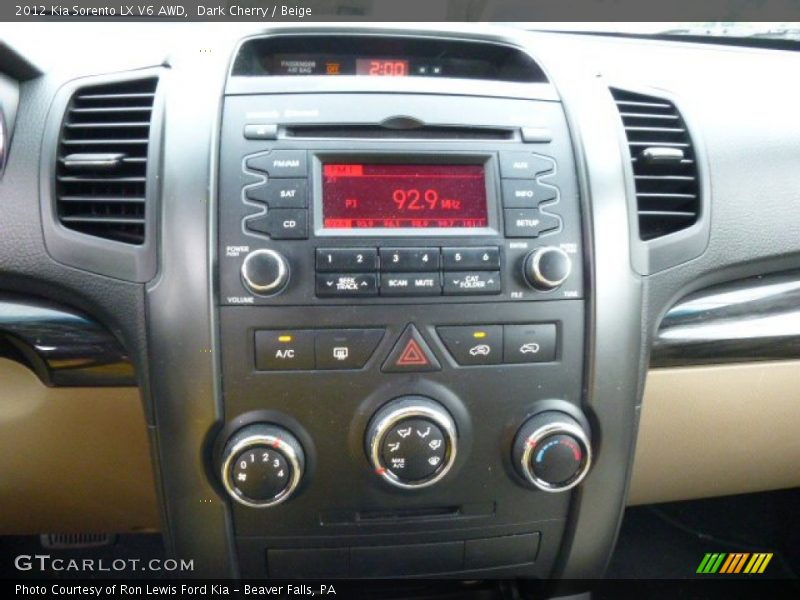 Dark Cherry / Beige 2012 Kia Sorento LX V6 AWD