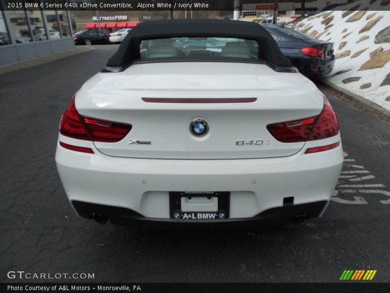 Alpine White / Ivory White 2015 BMW 6 Series 640i xDrive Convertible