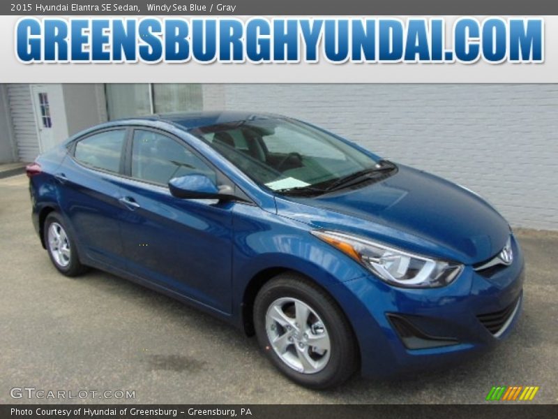 Windy Sea Blue / Gray 2015 Hyundai Elantra SE Sedan