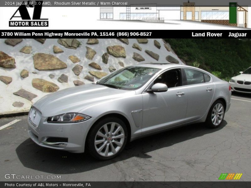Rhodium Silver Metallic / Warm Charcoal 2014 Jaguar XF 3.0 AWD