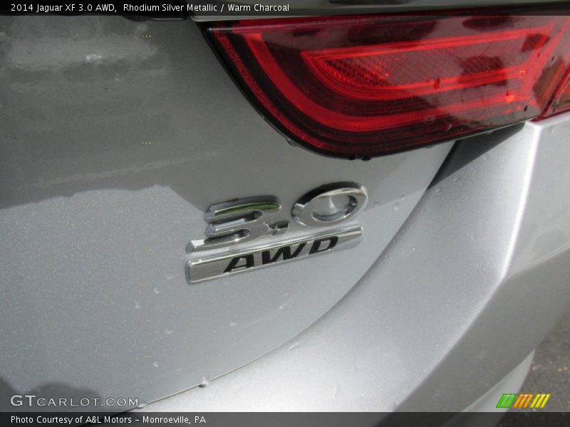 Rhodium Silver Metallic / Warm Charcoal 2014 Jaguar XF 3.0 AWD