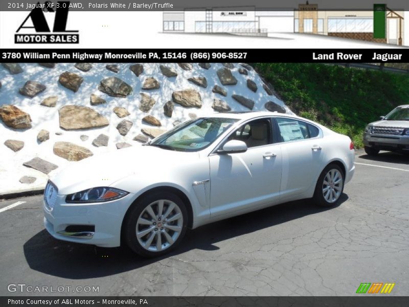 Polaris White / Barley/Truffle 2014 Jaguar XF 3.0 AWD