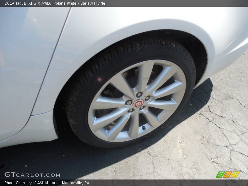 Polaris White / Barley/Truffle 2014 Jaguar XF 3.0 AWD