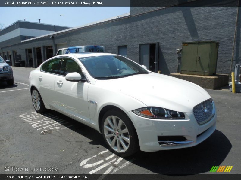 Polaris White / Barley/Truffle 2014 Jaguar XF 3.0 AWD