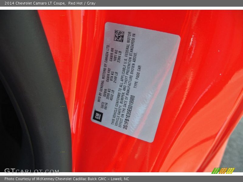 Red Hot / Gray 2014 Chevrolet Camaro LT Coupe