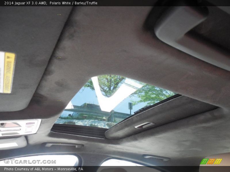 Polaris White / Barley/Truffle 2014 Jaguar XF 3.0 AWD